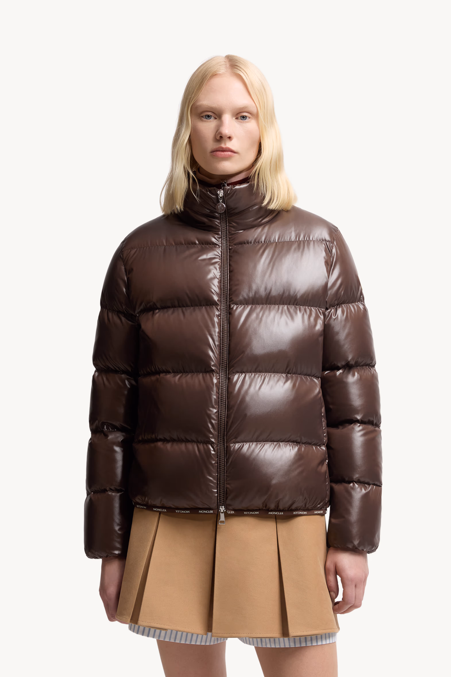 Abbadia Short Down Jacket Women Brown Moncler 3